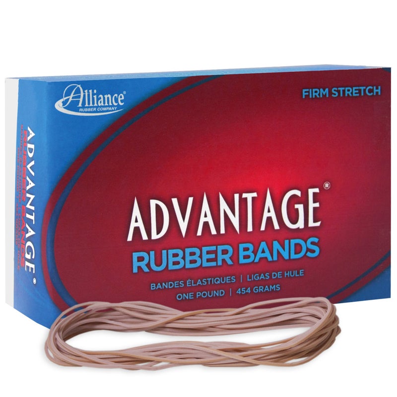 Alliance Rubber 26255 Advantage Rubber Bands Size #117A, 1 lb Box Contains Approx. 400 Bands (7" x 1/16", Natural Crepe),Beige - Image 2